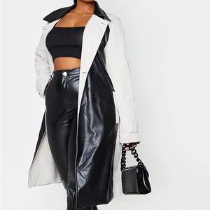 Black and Stone faux leather trench coat